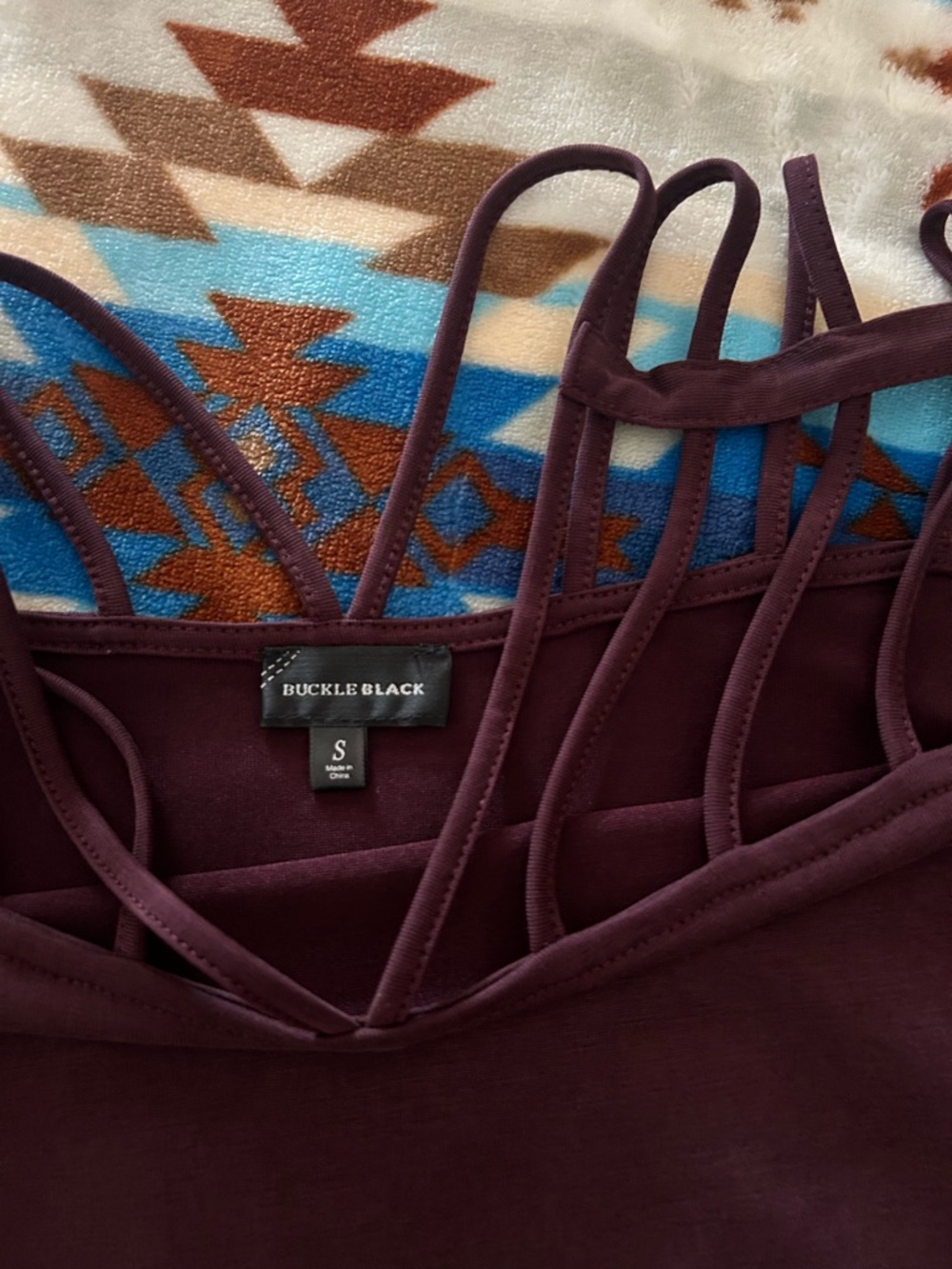 Buckle Strappy Bandeau Top - Wine
